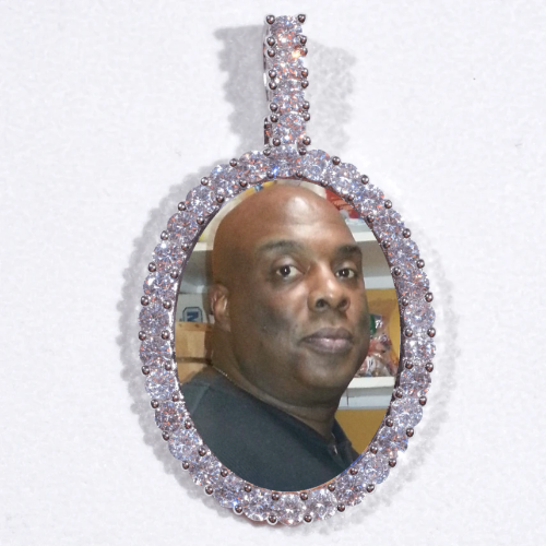 Large 3D Oval Custom Picture Pendant