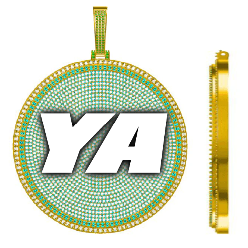 CUSTOM LETTER NECKLACE 3D BIG DISC