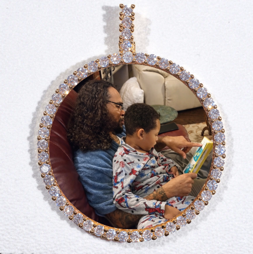 LARGE 3D CIRCLE CUSTOM PICTURE PENDANT
