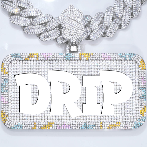 CUSTOM LETTER NECKLACE 3D COLORFUL SQUARE