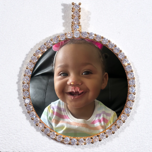 LARGE 3D CIRCLE CUSTOM PICTURE PENDANT