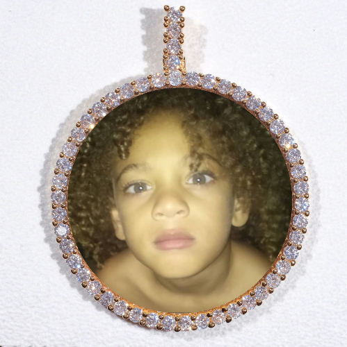 LARGE 3D CIRCLE CUSTOM PICTURE PENDANT