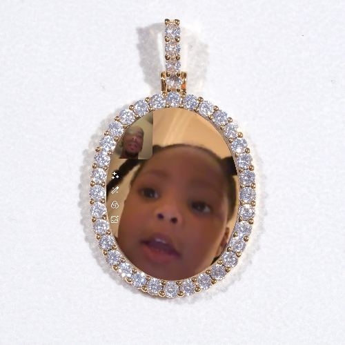 3D Oval Custom Picture Pendant