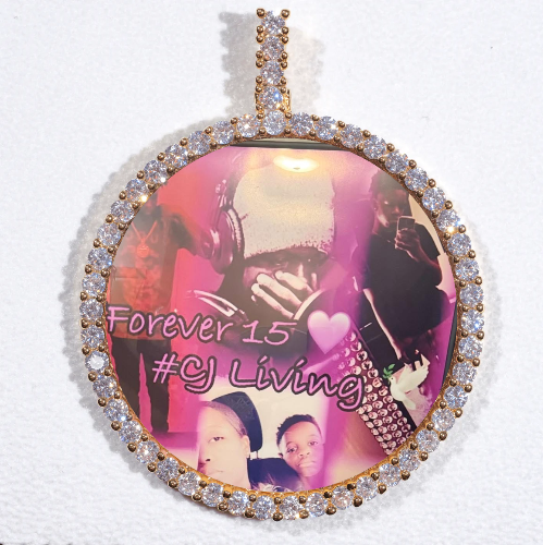 LARGE 3D CIRCLE CUSTOM PICTURE PENDANT