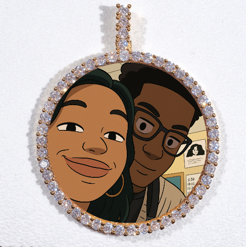 LARGE 3D CIRCLE CUSTOM PICTURE PENDANT