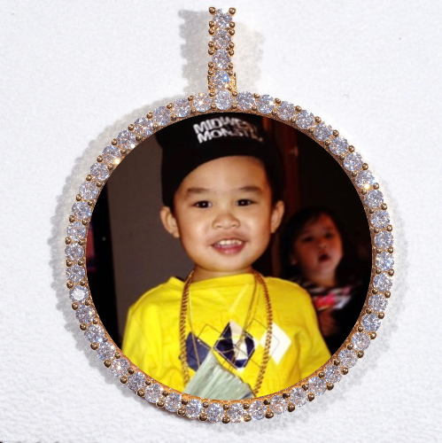 LARGE 3D CIRCLE CUSTOM PICTURE PENDANT