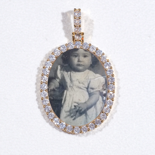 3D Oval Custom Picture Pendant