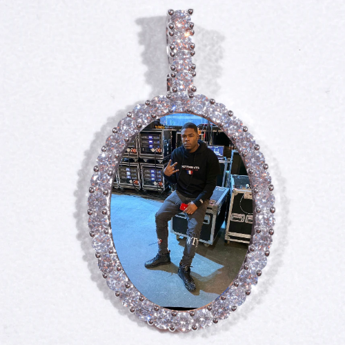 Large 3D Oval Custom Picture Pendant