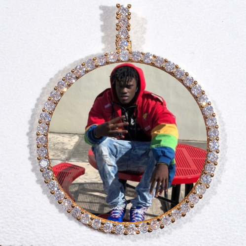 LARGE 3D CIRCLE CUSTOM PICTURE PENDANT