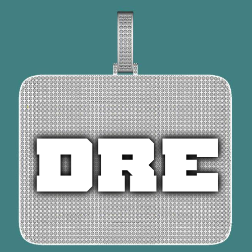 CUSTOM LETTER NECKLACE 3D BIG SQUARE