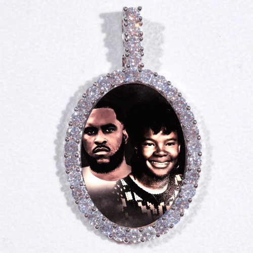 Large 3D Oval Custom Picture Pendant