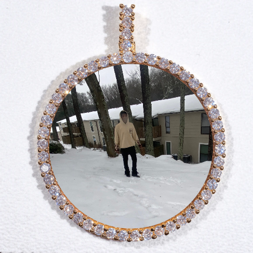 LARGE 3D CIRCLE CUSTOM PICTURE PENDANT