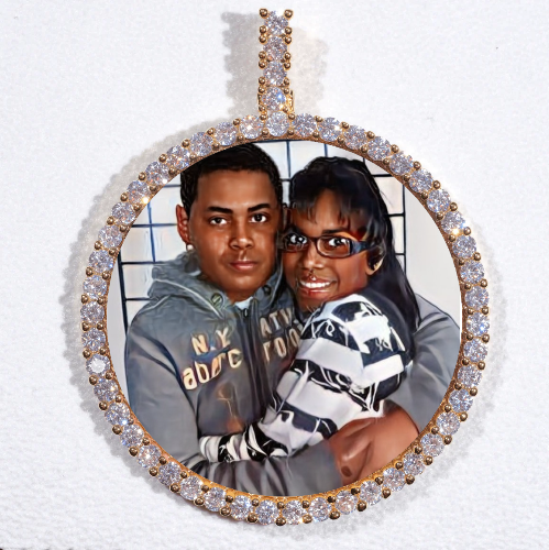 LARGE 3D CIRCLE CUSTOM PICTURE PENDANT