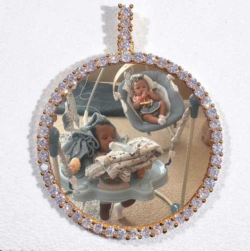 LARGE 3D CIRCLE CUSTOM PICTURE PENDANT