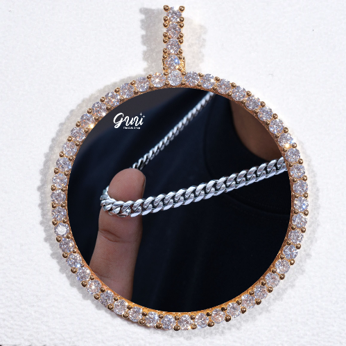 LARGE 3D CIRCLE CUSTOM PICTURE PENDANT