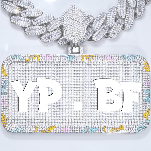 CUSTOM LETTER NECKLACE 3D COLORFUL SQUARE