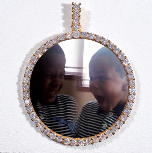 LARGE 3D CIRCLE CUSTOM PICTURE PENDANT