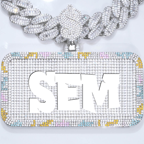 CUSTOM LETTER NECKLACE 3D COLORFUL SQUARE