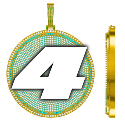 CUSTOM LETTER NECKLACE 3D BIG DISC
