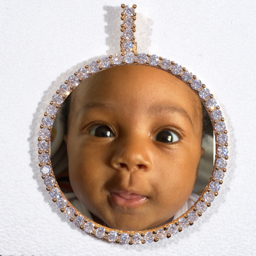 LARGE 3D CIRCLE CUSTOM PICTURE PENDANT