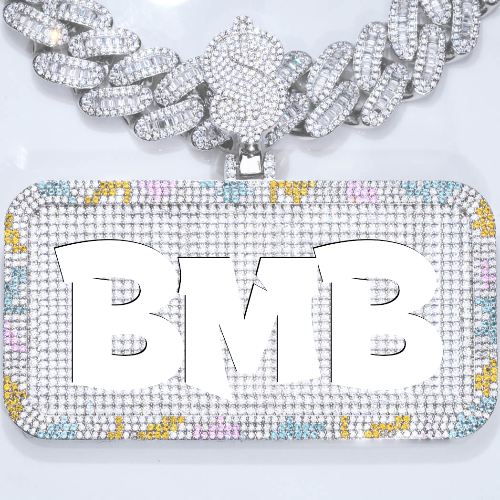 CUSTOM LETTER NECKLACE 3D COLORFUL SQUARE