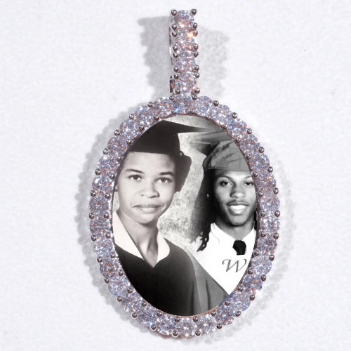Large 3D Oval Custom Picture Pendant