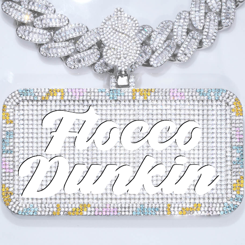 CUSTOM LETTER NECKLACE 3D COLORFUL SQUARE
