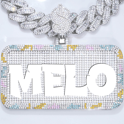CUSTOM LETTER NECKLACE 3D COLORFUL SQUARE