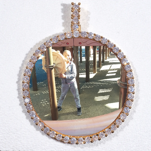 LARGE 3D CIRCLE CUSTOM PICTURE PENDANT