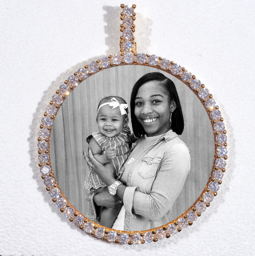 LARGE 3D CIRCLE CUSTOM PICTURE PENDANT