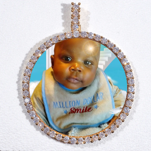 LARGE 3D CIRCLE CUSTOM PICTURE PENDANT