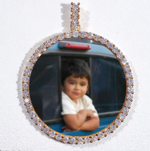 LARGE 3D CIRCLE CUSTOM PICTURE PENDANT