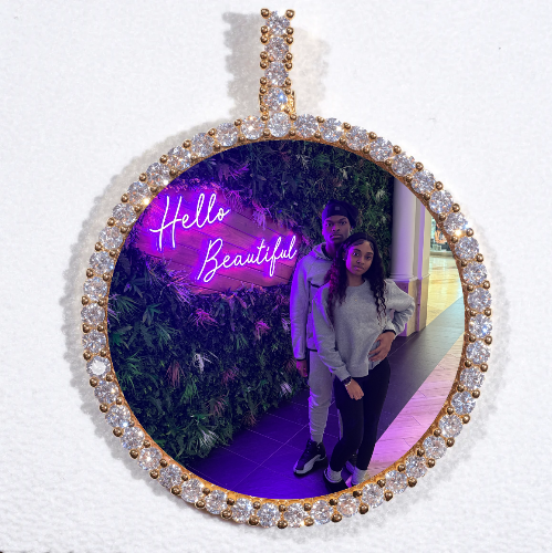 LARGE 3D CIRCLE CUSTOM PICTURE PENDANT