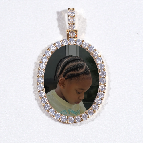 3D Oval Custom Picture Pendant