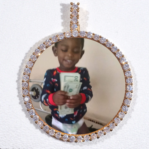LARGE 3D CIRCLE CUSTOM PICTURE PENDANT