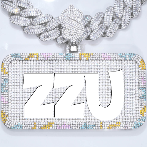 CUSTOM LETTER NECKLACE 3D COLORFUL SQUARE