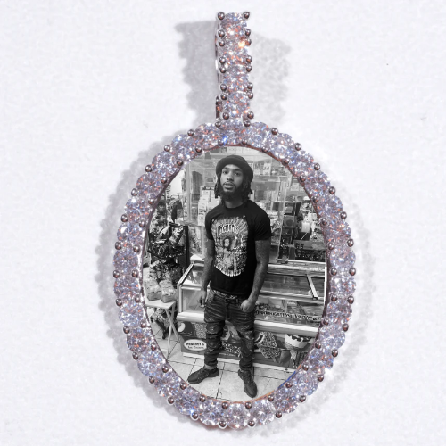 Large 3D Oval Custom Picture Pendant