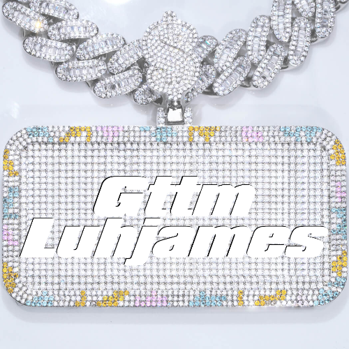 CUSTOM LETTER NECKLACE 3D COLORFUL SQUARE