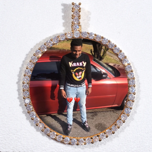 LARGE 3D CIRCLE CUSTOM PICTURE PENDANT