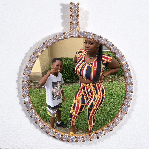 LARGE 3D CIRCLE CUSTOM PICTURE PENDANT