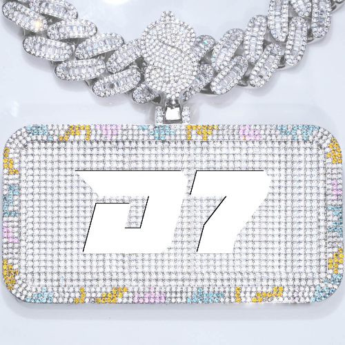 CUSTOM LETTER NECKLACE 3D COLORFUL SQUARE