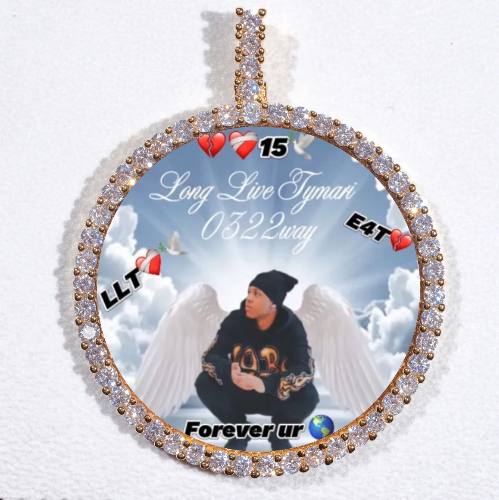 LARGE 3D CIRCLE CUSTOM PICTURE PENDANT