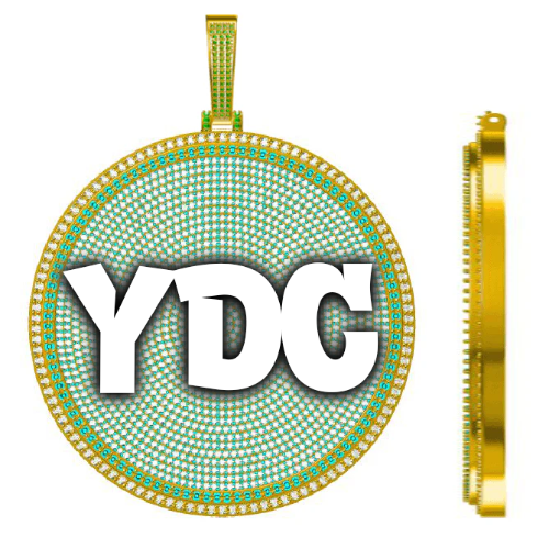 CUSTOM LETTER NECKLACE 3D BIG DISC