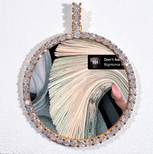 LARGE 3D CIRCLE CUSTOM PICTURE PENDANT