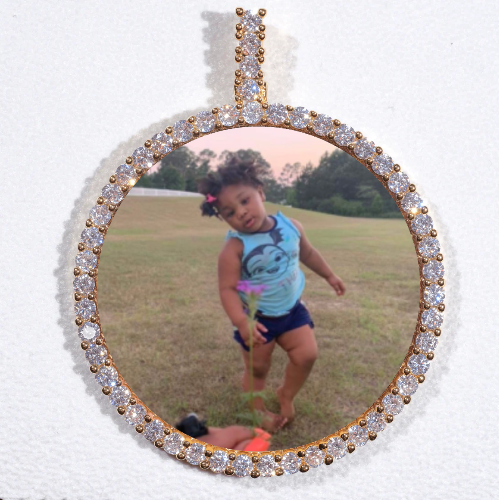 LARGE 3D CIRCLE CUSTOM PICTURE PENDANT