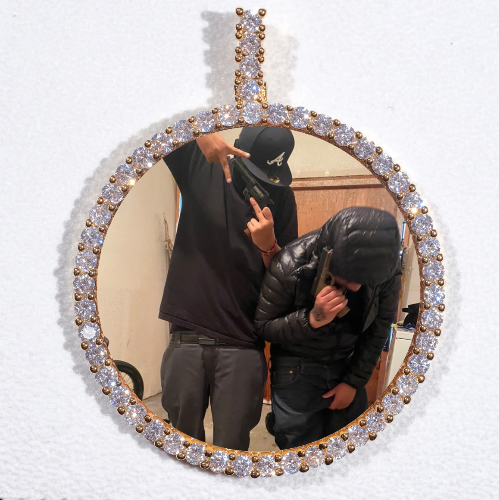 LARGE 3D CIRCLE CUSTOM PICTURE PENDANT