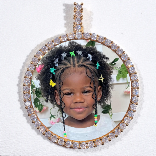 LARGE 3D CIRCLE CUSTOM PICTURE PENDANT