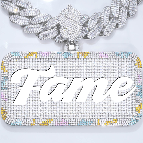 CUSTOM LETTER NECKLACE 3D COLORFUL SQUARE