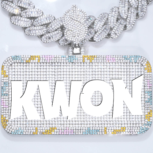 CUSTOM LETTER NECKLACE 3D COLORFUL SQUARE