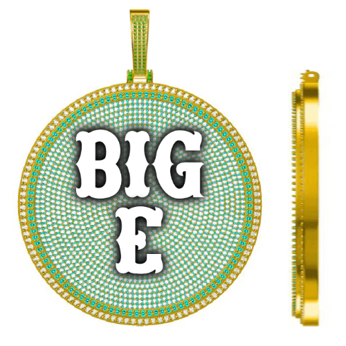 CUSTOM LETTER NECKLACE 3D BIG DISC